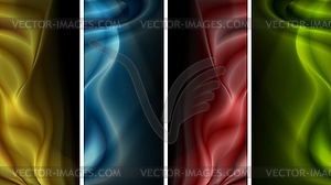 Dark banners with waves - vector clip art