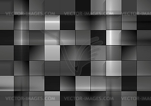 Abstract black futuristic squares background - vector image