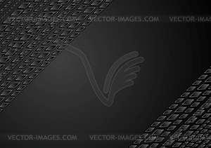 Dark black tech geometric background - vector clipart