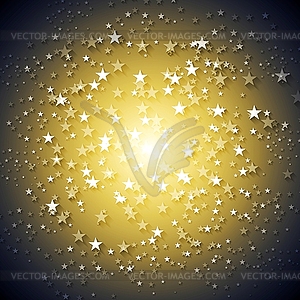 Dark yellow stars abstract background - vector image