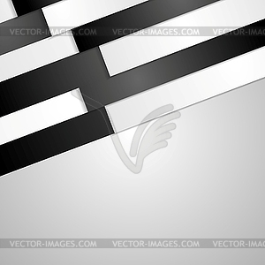 Black and white paper stripes design - vector image