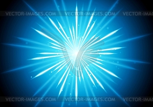 Abstract blue glowing beams background - vector clipart