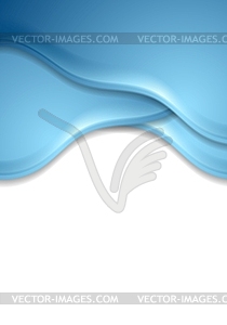 Blue wavy abstract corporate flyer template - vector image