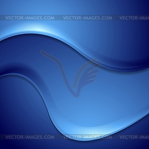 Dark blue abstract wavy background - vector image