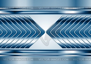 Abstract blue metal tech arrows background - vector clipart