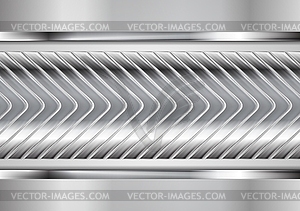 Abstract metallic arrows tech design - white & black vector clipart