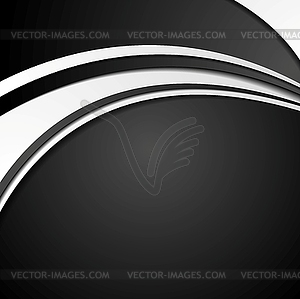 Black and white abstract corporate wavy background - stock vector clipart