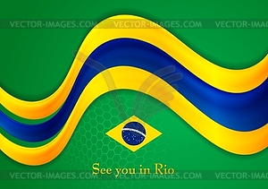 Brazil colors abstract smooth wavy background - vector image