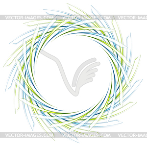 Abstract scratchy green and blue logo - vector image