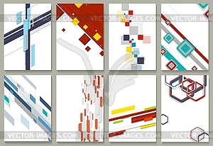 Abstract minimal geometric backgrounds set - color vector clipart