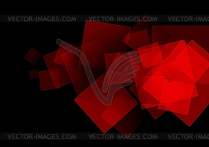 Abstract red squares tech background - vector clip art