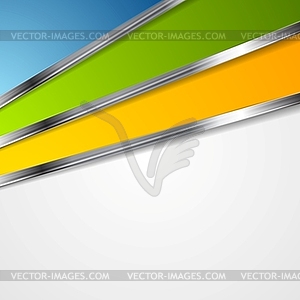Bright tech background with metal stripes - vector image