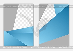 Abstract blue grey geometric corporate flyer design - vector clipart