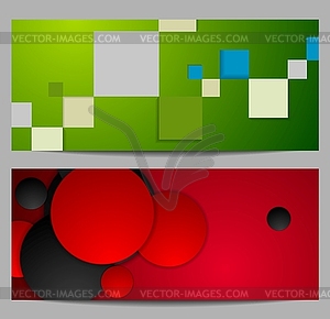 Bright tech geometric banners - vector image