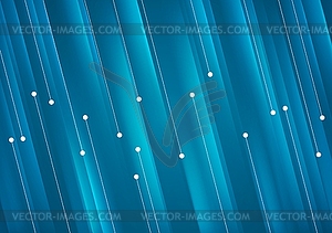 Blue tech stripes background and circuit board lines - vector clipart