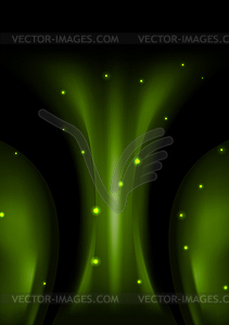 Темно-зеленый гладкий абстрактный фон волнистый - векторная иллюстрация