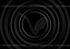 Abstract black technology rings design - vector image
