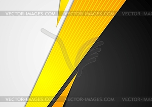 Black and orange corporate tech striped design - vector clipart