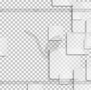 Grey glass transparent squares tech design - vector clipart