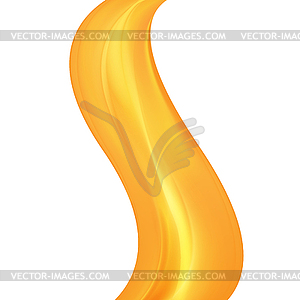 Abstract orange smooth curve lines wavy design - vector image