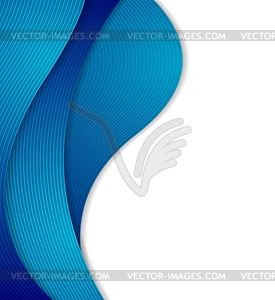 Abstract blue curved waves, lines - vector clipart