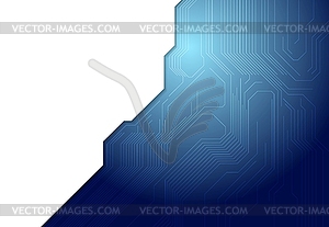 Blue technology circuit board design - stock vector clipart