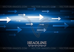 Dark blue hi-tech background with arrows - vector image