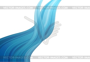 Abstract blue smooth curve lines wavy design - vector clipart