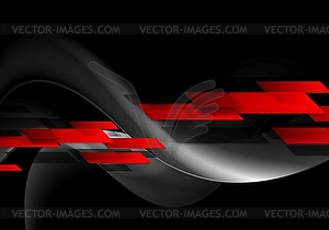 Contrast wavy tech abstract layout background - vector clip art