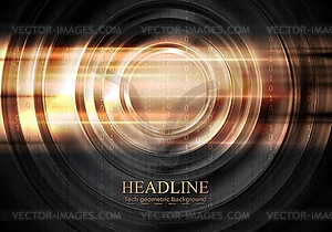 Abstract tech glowing background with circles - vector clip art