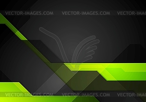 Green black abstract tech background - vector image