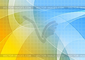 Bright orange blue wavy background - vector clip art