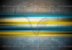 Glowing colorful stripes on grunge wall background - vector clipart