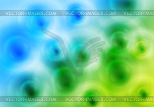 Bright blue and green blurred circles design - vector image