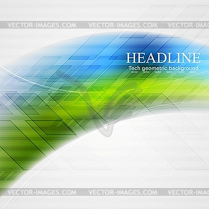 Bright abstract wavy tech background - royalty-free vector image