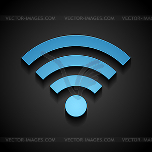 Blue wifi tech icon - vector clipart