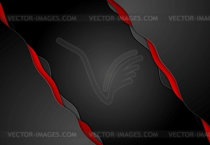 Abstract contrast red black wavy corporate - vector EPS clipart