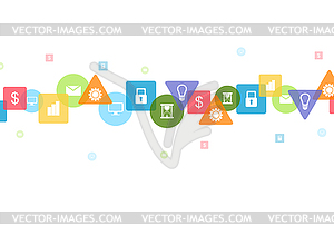 Bright social communication icons tech background - vector clipart
