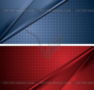 Абстрактные синие и красные мягкие линии баннеры - векторный дизайн