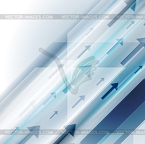 Bright blue hi-tech background with arrows - vector clipart