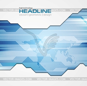 Abstract blue tech background - vector clipart