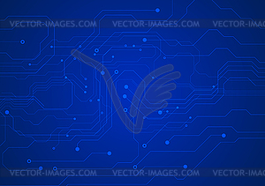 Dark blue circuit board technology background - vector image