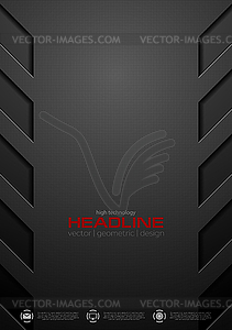 Black abstract concept technology background - vector image