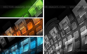 Hi-tech banners and background - vector image