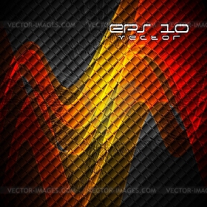 Orange waves on dark backdrop - vector image