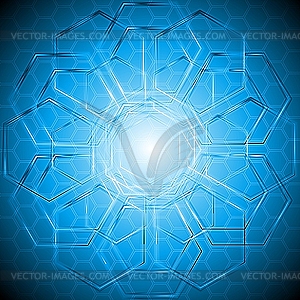 Tech background with hexagon texture - vector image