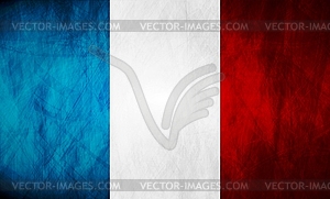 French grunge flag - vector clip art