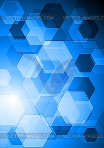 Bright blue hi-tech background - vector image