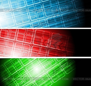 Hi-tech colorful banners - vector clipart