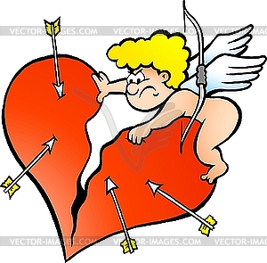 Angry Amor Angel Boy - vector image